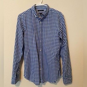 Banana Republic blue and white checkered shirt Grant Fit men’s medium size